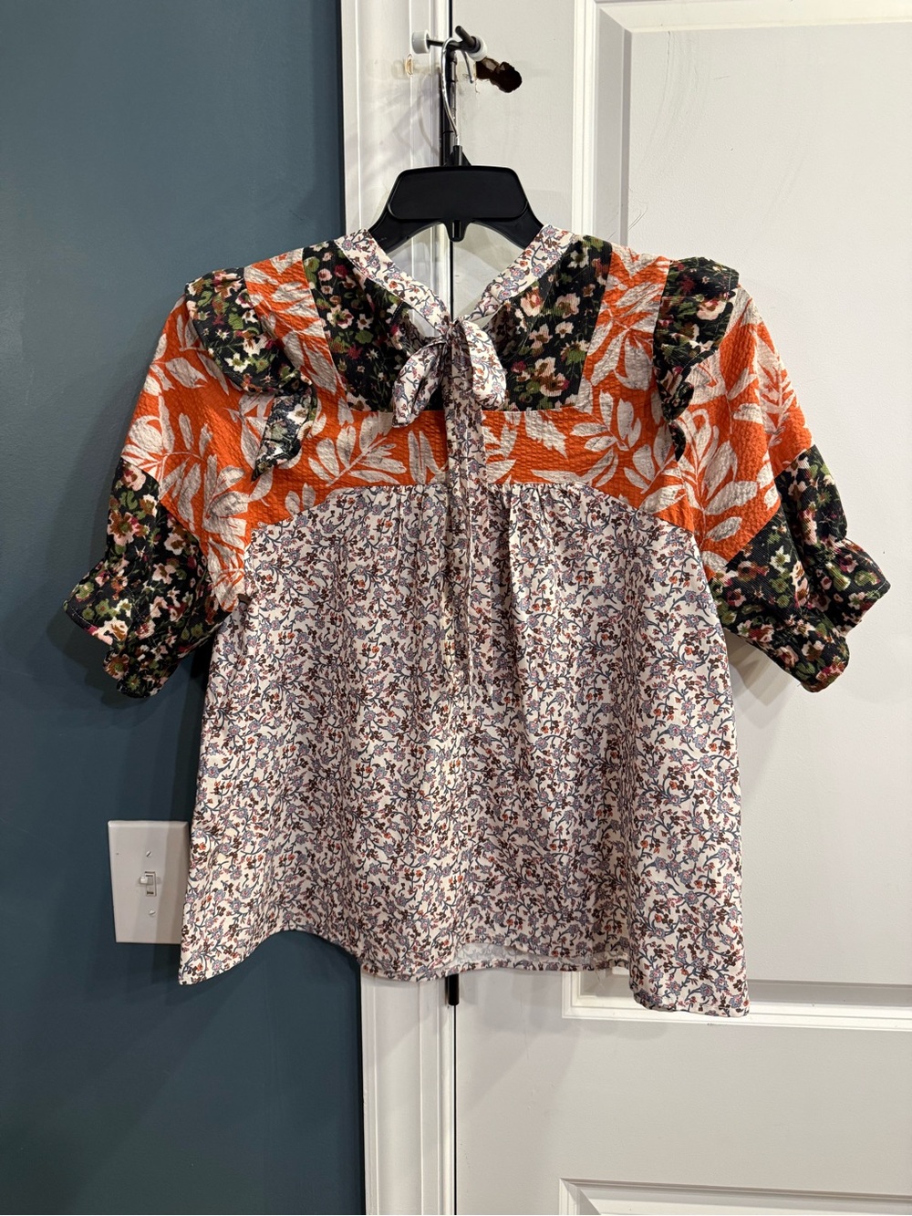 THML Mixed Media Ruffle Blouse - Picture 2 of 3